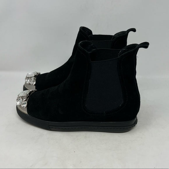 Miu Miu Embellished Chelsea Boots Size 8 - Picture 5 of 10
